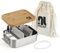 nicelock Edelstahl Brotdose mit Bambus-Decke 1200ml | Lunch box mit Fächern | Umweltfreundliche Bento Box | Brotdose mit Trennfächern | Brotdose Holzdeckel (Rollende Lcok Design)