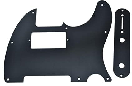 KAISH Metal Aluminum Anodized Tele Humbucker Pickguard with Metal Tele Control Plate and Screws for American/Mexican Telecaster Black