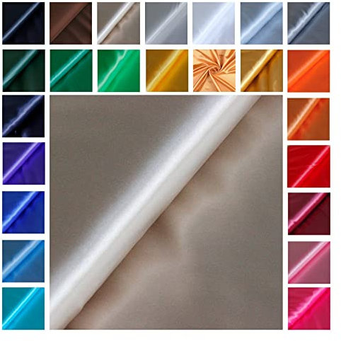 Satin Glänzend - Futterstoff -glänzender Dekostoff - Polyester Seide - günstiger Futterstoff - Faschingsseide - 100% Polyester *Ab 50cm x 145 cm, Farbe: 015 beige