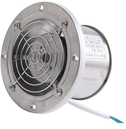 BNNP 4-Zoll-Auspuff-Lüfter Badezimmer Edelstahl-Extraktor-Belüftung for Küchen-Toiletten-Wandventilator Inline-Rohrkanalventilator mit Netzabdeckung (Color : A, Size : 4 Inch)