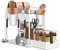 BIAOQINBO 2 Etagen Unter Waschbecken Regal,Spülschrank Organizer mit 4 Haken & 2 Tasse Spülschrankregal Küche Organizer Arbeitsplatte Regal mit Schiebeschublade Unterschrankregal Gewürzregal