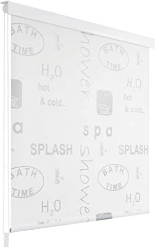 Gecheer Duschrollo Duschvorhang Rollo Badewannenvorhang 140 x 240 cm Splash-Design