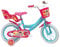 Vélo ATLAS Princesse des Sables Mädchen Fahrrad 14 Zoll Prinzessin des Sables mit Korb vorne, Puppenhalter, 2 Bremsen und Stabilisatoren, türkis, 14''