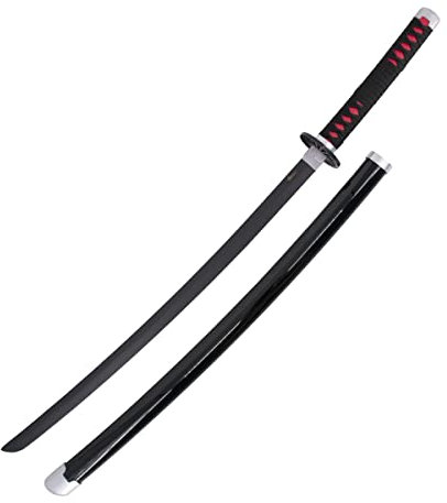 AMONT - Espada Decorativa Japonesa en Bambú - Modelo Kamado Tanjirou en Madera - Serie Anime D S - 105 Cm