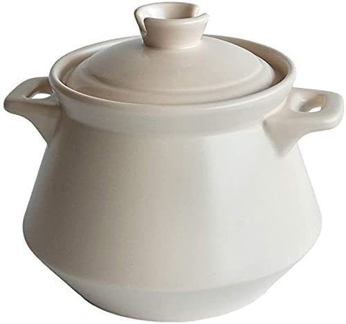 UZOURI Ollas comunes Olla de cerámica para el hogar Ollas de Sopa de Gas, Olla de Alta Temperatura con Mango y Tapa Cazuela para estofado(Color:5l)