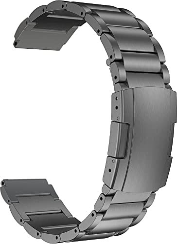 MaKTech Titanband,20mm Leichtes Metallglieder Armband,für Samsung Galaxy Watch 7 FE 6 5 4,40/42/43/44/45/46/47mm,Huawei GT 3 42mm (Space Gray)