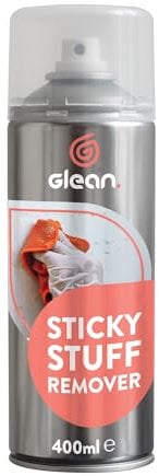 GLEAN Sticky Stuff Remover Gel Spray | 400ml | Goo Dissolver | Removes The Goo, Glue, Adhesive Remover, Labels, Chewing Gum | Multi-Surface: Wood, Glass, Metal, Tiles, Fabric, UPVC Cleaner