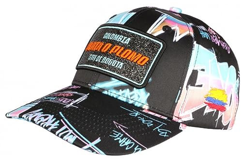 SKR Plata o Plomo Kappe Orange und Blau, Glitter Colombia Baseball – Größe: Einheitsgröße – Farbe: Orange – Unisex, Orange, Einheitsgröße