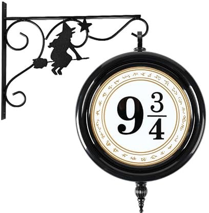 DOMSCIEN 9¾ Platform Hanging Night Light Platform 9 3/4 Sign-Rechargeable Remote Control Hanging Wall Lamp Halloween Decorations Holiday Magic Lamp Gift for Movie Fans