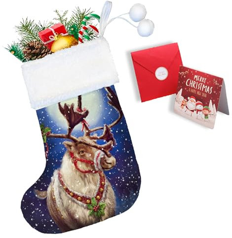 Aiorber Weihnachtsstrumpf Personalisiert Kamin, Nikolausstiefel, Nikolaussocken, Weihnachten Socken, Hängenden Strumpf Nikolausstrumpf Set für Weihnachtsdeko,Weihnachtssocken - 1er Set