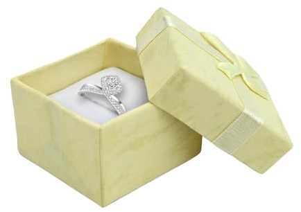 Jewellery Gift Boxes Small Gift Boxes Ring Boxes for Jewellery Small Kraft Jewelry Boxes for Presents Small Boxes for Gifts Earring Gift Box with Bow Knot and Lids for Jewelry Gifting (yellow)