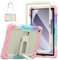 SEYMAC Funda para Samsung Galaxy Tab A9 Plus 11 2023, Funda Tab A9 Plus a Prueba de Golpes con Protector de Pantalla/Soporte Plegable/Correa para el Hombro, Funda para Galaxy Tab A9 Plus, Rosa