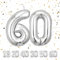 Geburtstag zahlen luftballon 60 jahre | Folienballon Sliber- Folienballon in 40-101cm Geburtstagsdeko - Ballon Zahl Deko zum Geburtstag fliegt mit Helium für Männer Frauen 60.Geburtstags