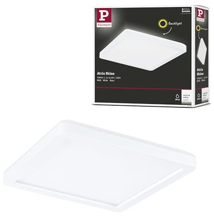 Paulmann 71158 LED Panel Atria Shine Backlight IP44 eckig 190x190mm 11,2W 900lm 4000K Weiß Deckenleuchte