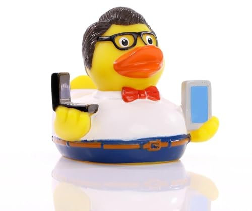 Nerd - Quietscheente - Badeente - ca. 8 cm gross