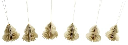 Paperholic - 6er Set kleine Tannenbäumchen (4cm) aus Papier Anhänger, Weihnachtsbaum-Deko, Handmade