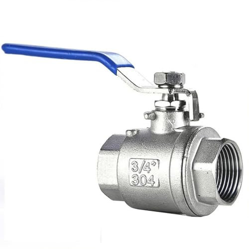 Edelstahl-Ventil, 1 STÜCK 1/4 Zoll 3/8 Zoll 1 Zoll 1-1/4 Zoll 2 Zoll 4 Zoll Edelstahl-Kugelhahn, zweiteiliges Ventil mit Innengewinde, Wasserschalteranschluss for Flüssigkeiten und Gase(304,DN20)