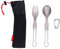 ANKROYU Tenedor de cuchara para acampar, tenedor de cuchara plegable de acero inoxidable para acampar, juego de cubiertos de tenedor de cuchara portátil, vajilla de viaje para