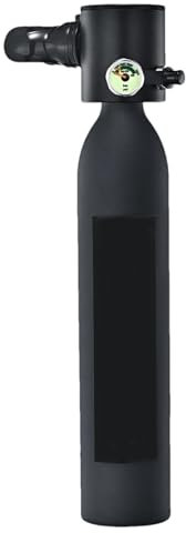 Nuyhgtr Tanque de aire de buceo portátil, tanque de buceo subacuático de 0.5 L, tanque de oxígeno, tanque de aire de buceo con manómetro, tanque de buceo reutilizable, tanque de aire para deportes