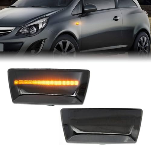 AUTOXBERT 2x LED Blinker Seitenblinker für Opel Adam Astra H Corsa D E Insignia A Meriua B Zafira B, mit Canbus Fehlerfrei, Schwarz