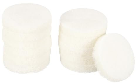 sourcing map 12pcs Scrubber Scouring Pads 450 Grits 2 Inch Drill Power Brush Hoop and Loop Surface Conditioning Disc Drill Scuffing Disc Scrub Pads for Home Kitchen Cleaning, White