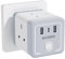Plug Extension Socket with 3 USB,4 Way (13A/3250W) Multi Plug Adapter UK,USB Wall Plug Charger,3 Pin Cube w/Switch Charger Block for Home Office,Travel