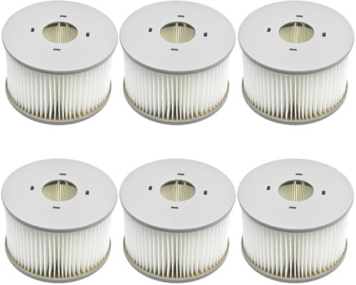 Cveenk 6 Stück Whirlpool Zubehör für MSPA, Ersatzfilter für MSPA Whirlpool Ersatz Filter Filterkartusche Wasserfilter, Filter für Whirlpoal heiße U-Boote und Spa, für MSPA FD2089 Aufblasbare Pools