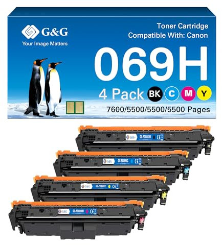 G&G Toner Kompatibel mit Canon 069H 069 Mit Chip für Canon I_sensys MF752CDW MF754CDW LBP673CDW (069H 4 Pack)