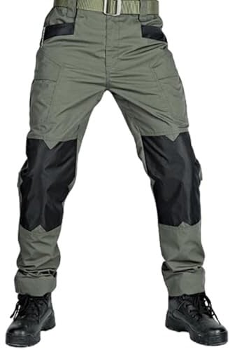 Argumub Lespartan, pantaloni da moto Le Spartan, pantaloni tattici da uomo, leggeri, resistenti all'acqua, ripstop, Verde, XL