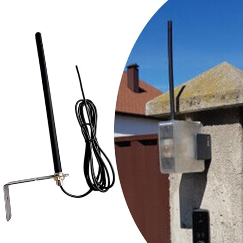 Volakebeing Antenna per cancello a portata estesa 433 MHz per apriporta intelligente GTO, antenna ricevitore esterna per porta del garage con ripetitore di segnale a lunga distanza da 250 m, montaggio