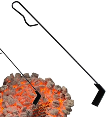 Fireplace Rake - Stainless Steel Cleaner With Long Handle | Grill Utensil Tool | For Barbecue, , Kettle, Pizza Oven, Wood Stove, Campfire,