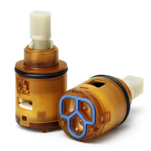Schläfer 4500325 - Cartuccia di Ricambio Miscelatore Paini D.25 aperta, 53CC956G2510, Galatron G25, Bassa (25mm x H 54mm) 2 piedini per Rubinetto Bagno e Cucina, Kit Riparazione Antigoccia