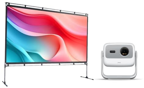 JMGO Nouveau N1S 4K Mini Videoprojecteur, 1700 ISO Lumens + Écran de projecteur 100 Pouces