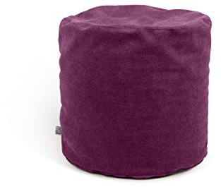 ARKETICOM Soft Chill Pouf Sacco Poggiapiedi Morbido Rotondo Sfoderabile Puff da Salotto 42x42 Viola Gelso