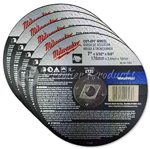 Milwaukee 5 Pack - 7 Inch Cut Off Blades for Circular Saws - Aggressive Cutting for Metal & Stainless Steel - 7 x .09 x 7/8-Inch
