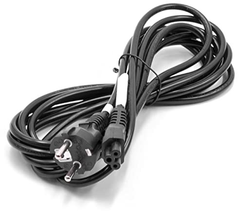 vhbw Câble d'alimentation Cordon électrique Schuko Secteur Prise C5 en trèfle Mickey Mouse 5m pour PC Portable, Monitor, Imprimante