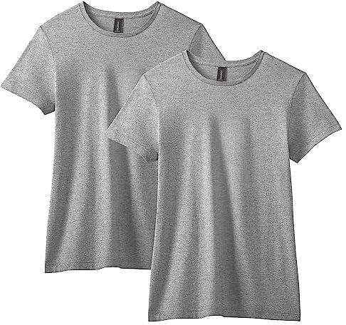 Gildan Damen Softstyle Baumwolle, Stil G64000l, Multipack T-Shirt, Sport Grey (2er-Pack), Mittel