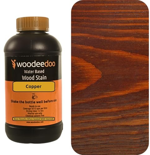 WooDeeDoo Water Based Wood Stain | Wood Dye | Ready to Use | Environmentally Friendly | Solvent Free | Odour Free | 200 ml | Copper