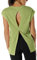 icyzone Damen Fitness-Trainings Kurzarm Shirt Yoga Top Loose Fit Rückenfrei Sport T-Shirt (M, Sweet PEA)