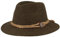 Breiter Original Herren Trachtenhut, Filzhut, Wanderhut Tiroler-Art, 100% Wolle, Hanfkordel, Edelweiß & schmaler Krempe Olive 58