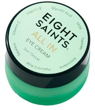Eight Saints Skin Care All In Eye Cream, Anti Aging Eye Cream to Reduce Puffiness, Wrinkles, & Eye Bags, Dark Circles Eye Treatment, with Hyaluronic Acid, Vitamin C, & Peptides, 0.5 Ounces