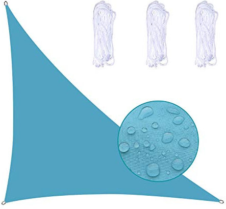 MEEYI Toile Solaire Voile 3X4X5m Toile D'Ombrage Protection des Rayons UV Tissu ImperméAble RéSistant Aux IntempéRies SèChe Rapidement pour Jardin Parcs Pelouses, Bleu