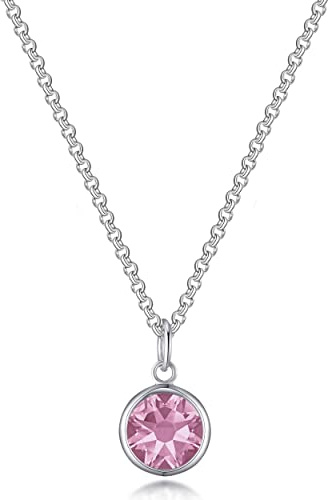 Philip Jones Pink Crystal Necklace Created with Zircondia® Crystals