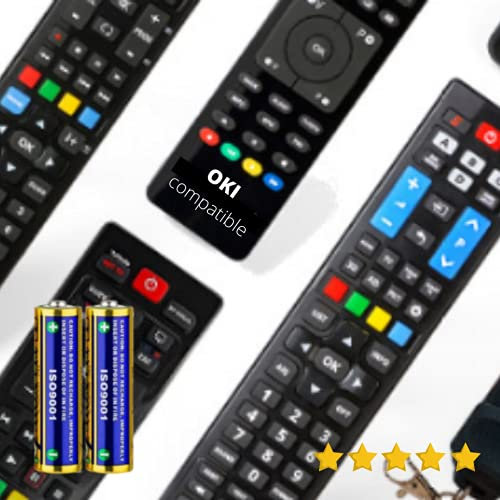 Oki - Mando A Distancia TELEVISIÓN Oki + Pilas - Mando TELEVISOR Oki Mando A Distancia para Oki TV - Compatible Todas Las Funciones Oki