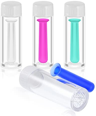 4 PCS Contact Lens Inserter Silicone Contact Lens Remover Tool, Silicone Contact Lens Inserter for Soft Lenses, Contact Lenes Suction Holder with Storage Case Contact Lens Remover for Home Travel