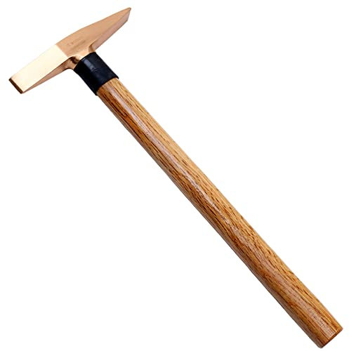 WEDO Copper Scaling Hammer with Wooden Handle,Welding Chipping Hammer,300g, Length 350mm(14)