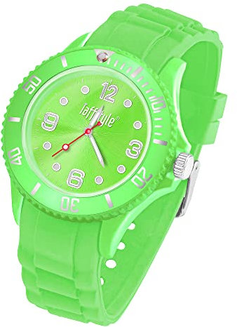 Taffstyle Armbanduhr Silikon Analog Quarz Uhr Farbige Sport Sportuhr Damen Herren Kinder Unisex 34mm Grün