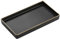 Luxspire Bandeja de Almacenamiento de Cerámica, Bandeja Decorativa Rectangular con Borde Dorado para Guardar Joyas Cosméticos Perfume, Organizador para Baño Cocina Mesa Hogar, Talla S - Negro Mate