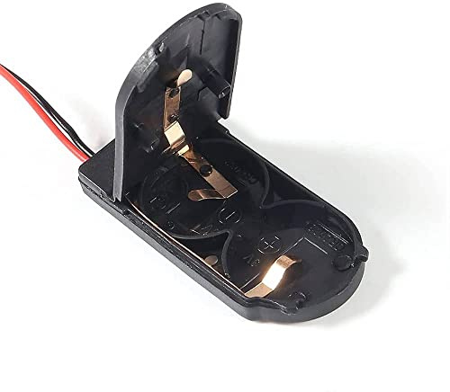 CABLEPELADO Portapilas CR2032 | Soporte de Batería CR2032 | Portapila Pila botón Voltaje Total: 6V (3V por Pila) | Interruptor ON/Off | Tamaño: 52 mm x 23 mm x 6 mm, Apto para 2 Pilas CR2032