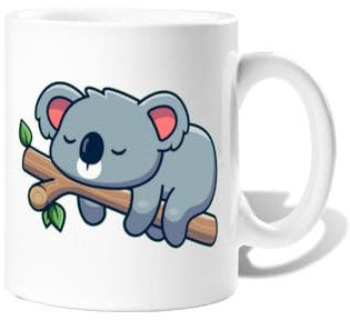 latostadora Taza Divertida para Regalar Koala En Una Rama - Tazas de café grandes, graciosas, bonitas para el desayuno - Regalos originales - 325 mL - ref. 5522077